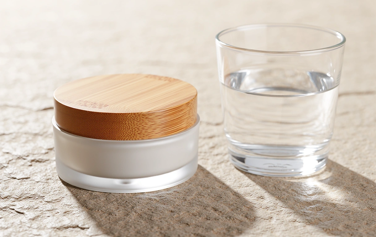 Anti-aging cream and moisturizing cream containers